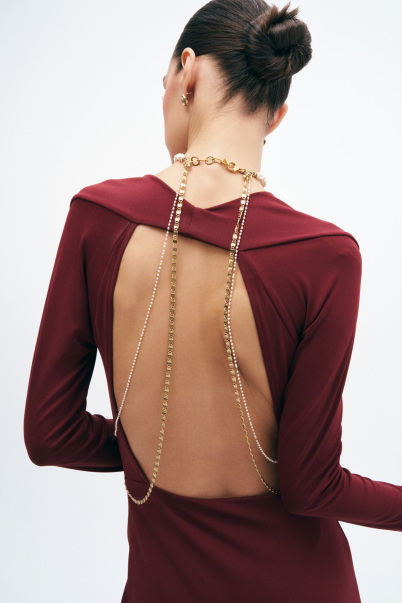 Binded With Love Gold Plated Chain Body Chain - 4