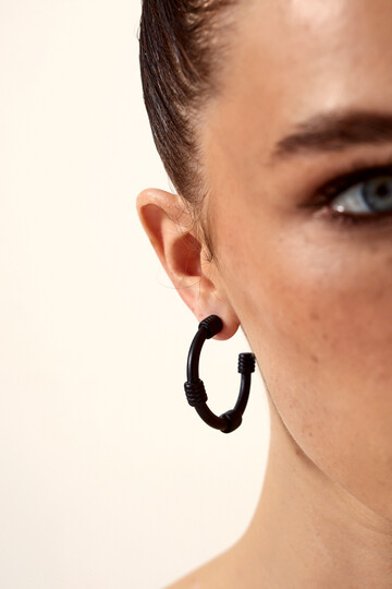 BLACK HOOP EARRING