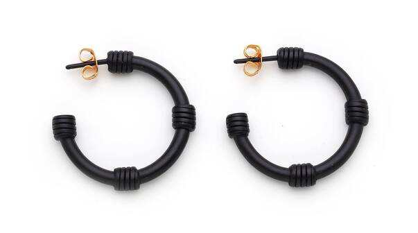 Black Hoop Küpe - 1