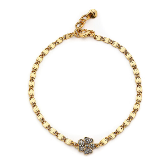 Blessed Choker Altın Kaplama Yonca Zirkon Zincir Kolye 