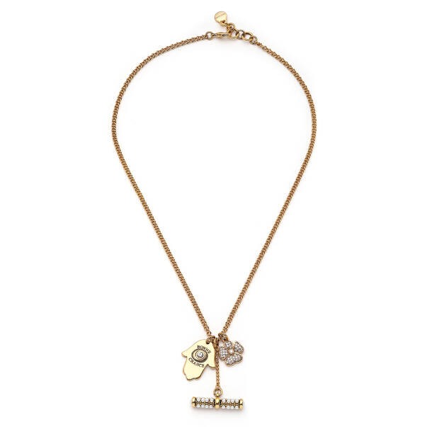 Blessed Luck Clover Hamsa Charm Chain Necklace - 1