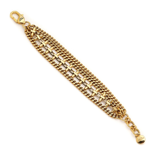 Bliss Gold Plated Multi Chain Bracelet 