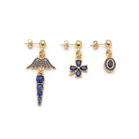 Bloom Melek Kanat, Yonca Charm İğneli Küpe 