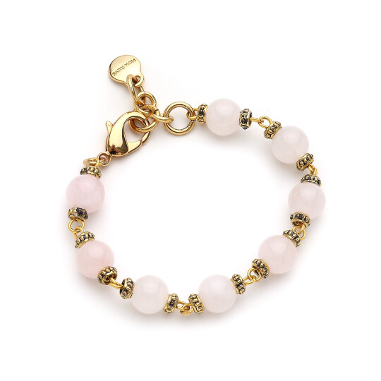 Bloom Pembe Kuvars Doğal Taş Bilezik - 