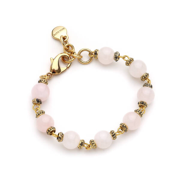 Bloom Pembe Kuvars Doğal Taş Bilezik - 1