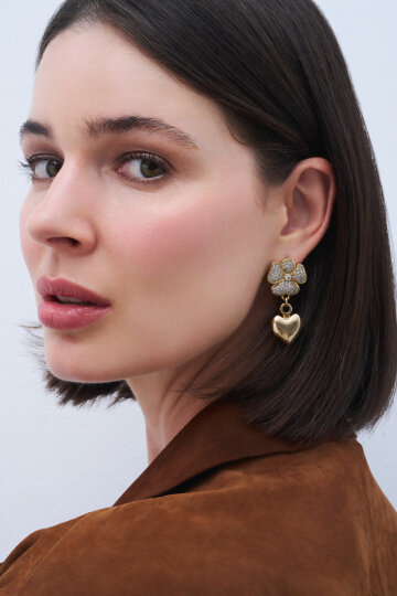 Blooming Heart Pinned Earrings - (1)