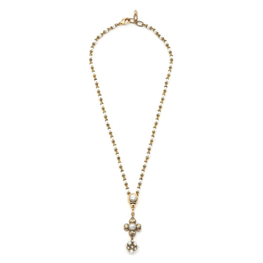 Blooming Light Pearl Clover Charm Pearl Necklace - 
