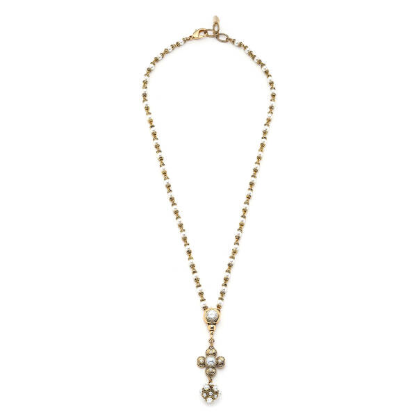 Blooming Light Pearl Clover Charm Pearl Necklace - 1