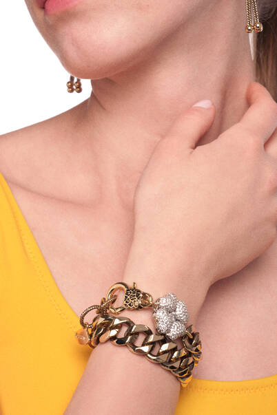 Blossom Zirkon Yonca Charm Bilezik - 2