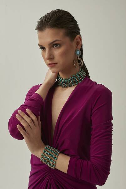 Blue Cırcle Küpe - 4