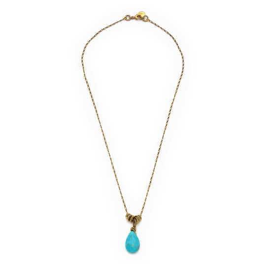 Blue Ivy Turquoise Natural Stone Chain Necklace 