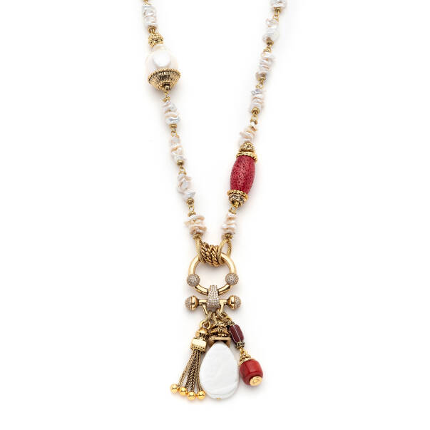 Bohemian Pearl Tassel Charm Necklace - 3