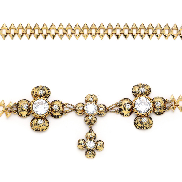 Boho Wave Clover Charm Gold Plated Belt - 4