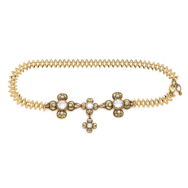 Boho Wave Clover Charm Gold Plated Belt - 1