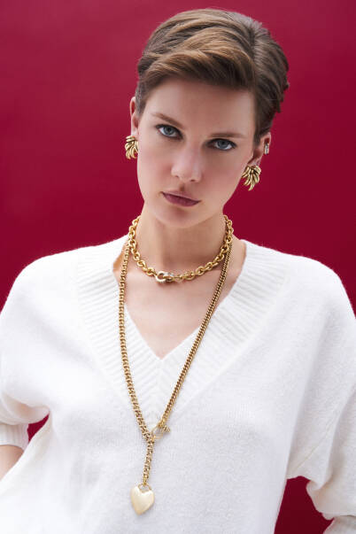 Bold Heart Charm Chain Necklace - 3