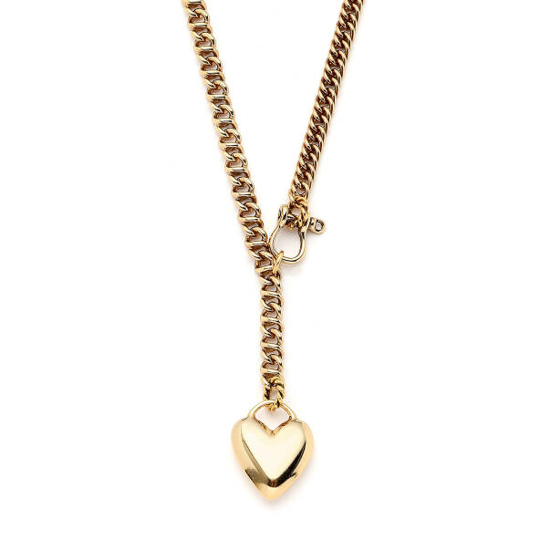 Bold Heart Kalp Charm Zincir Kolye - 4