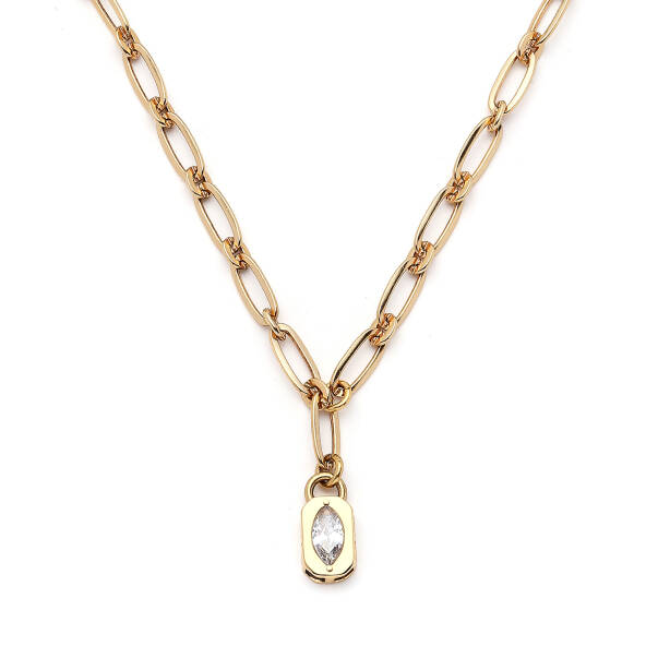 Bold Line Zirkon Damla Charm Zincir Kolye - 3