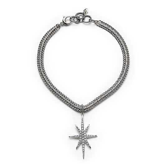 Bold Star Charm Silver Plated Chain Necklace - 