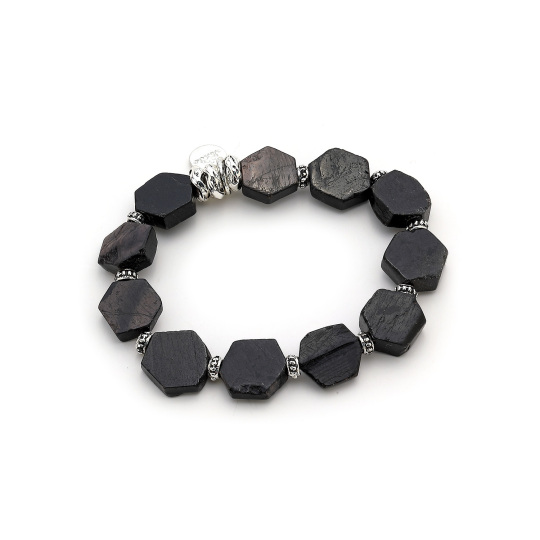 Bond Silver Plated Oniks Natural Stone Bracelet 