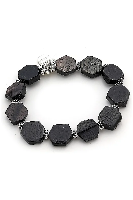 Bond Silver Plated Oniks Natural Stone Bracelet 