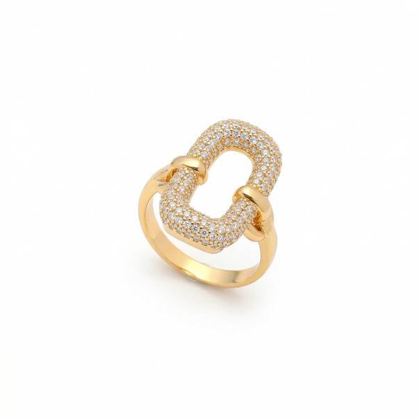 Bond Zircon Stone Gold Plated Ring - 1