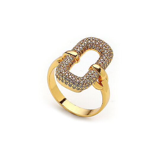 Bond Zircon Stone Gold Plated Ring - 