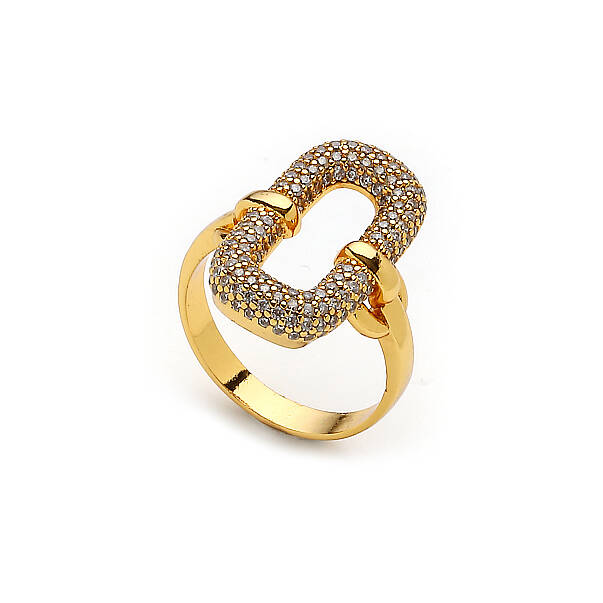 Bond Zircon Stone Gold Plated Ring - 1