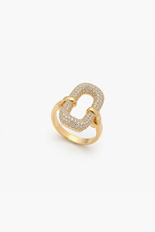 Bond Zircon Stone Gold Plated Ring - 