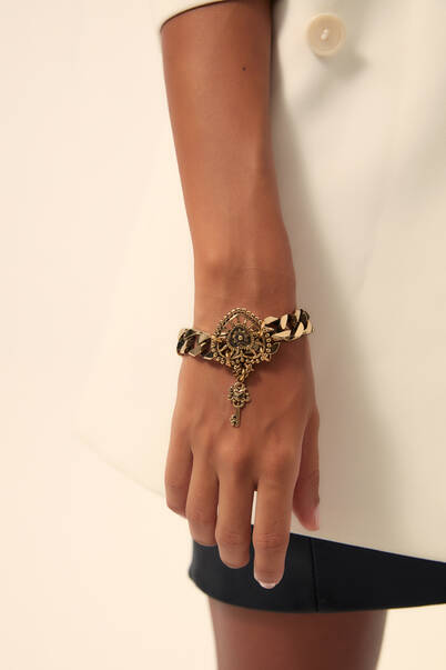 Braza Gold Plated Heart Chain Bracelet - 5