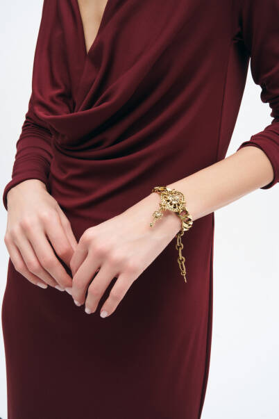 Braza Gold Plated Heart Chain Bracelet - 3