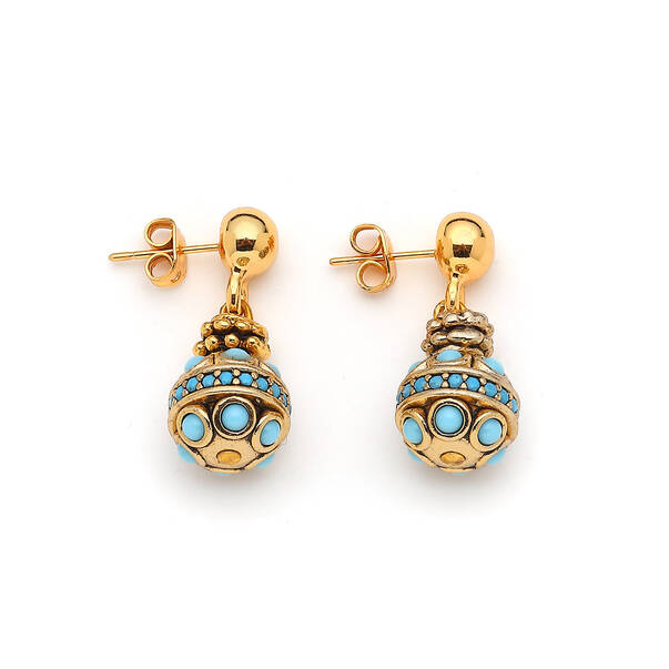 Breeze Turquoise Gold Plated Earrings - 1