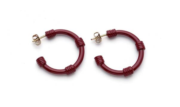 Brıck Kırmızı Hoop Küpe - 1