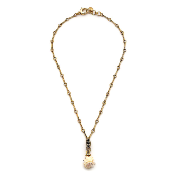 Brisa Sea Shell Charm Gold Plated Chain Necklace - 1