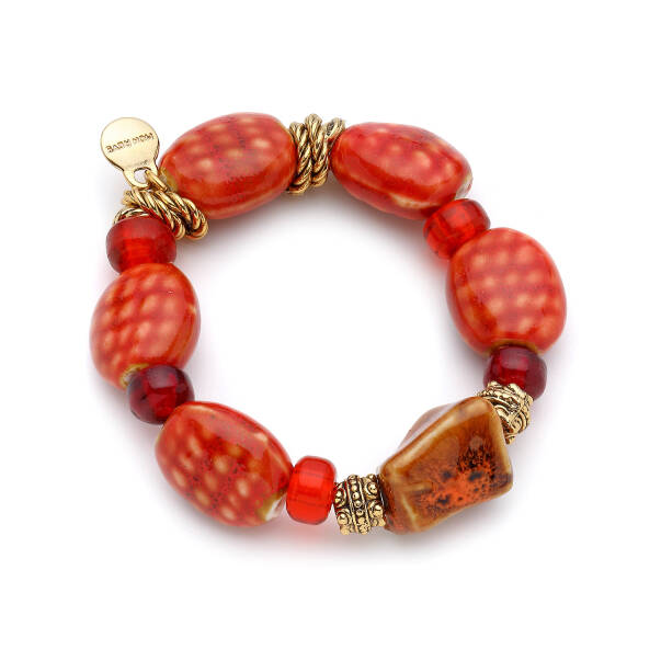 Calyra Glass Bead Gold Plated Bracelet - 1