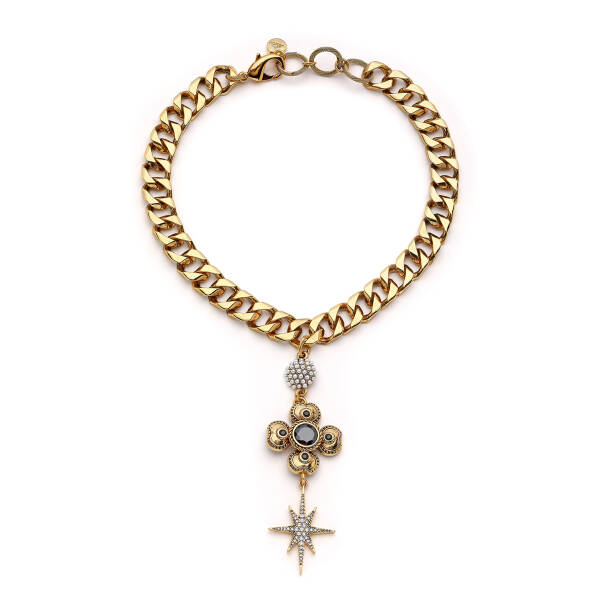 Canora Clover and Star Charm Gold Plated Chain Necklace - 1