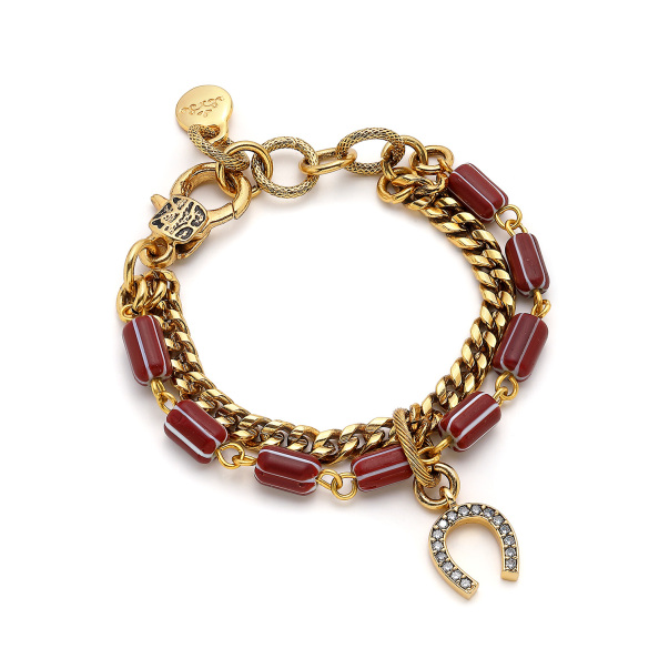 Carefree Charm Glass Bead Chain Bracelet - 1
