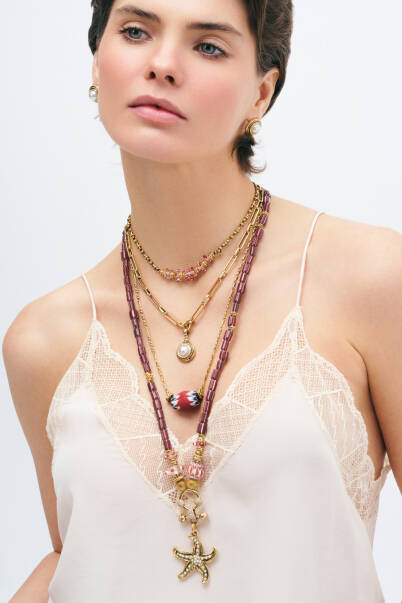 Casual Gold Plated Pearl Charm Chain Necklace - 3