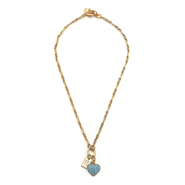 Celeste Heart Charm Gold Plated Chain Necklace - 1