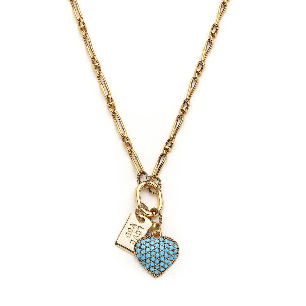 Celeste Heart Charm Gold Plated Chain Necklace - 3