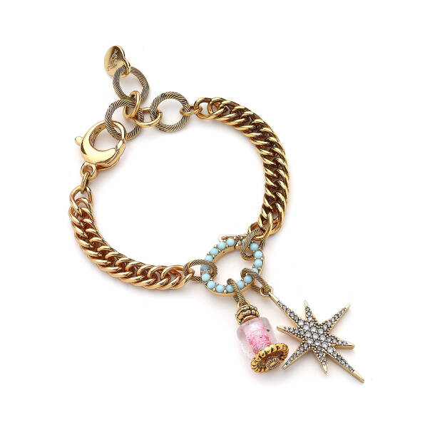 Celestial Tide Gold Plated Chain Bracelet - 1