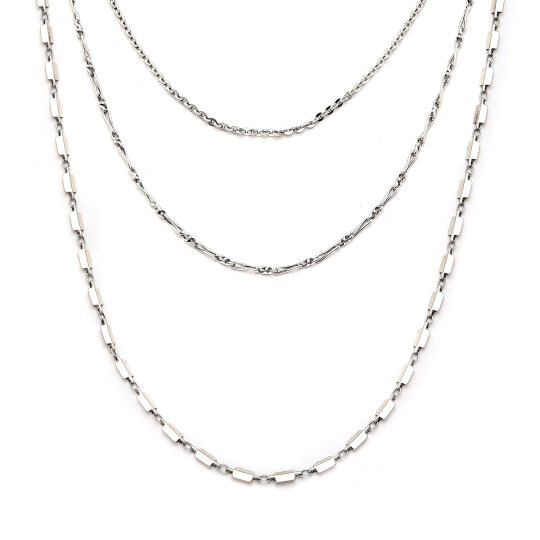 Chains Gümüş Kaplama Zincir Kolye - 