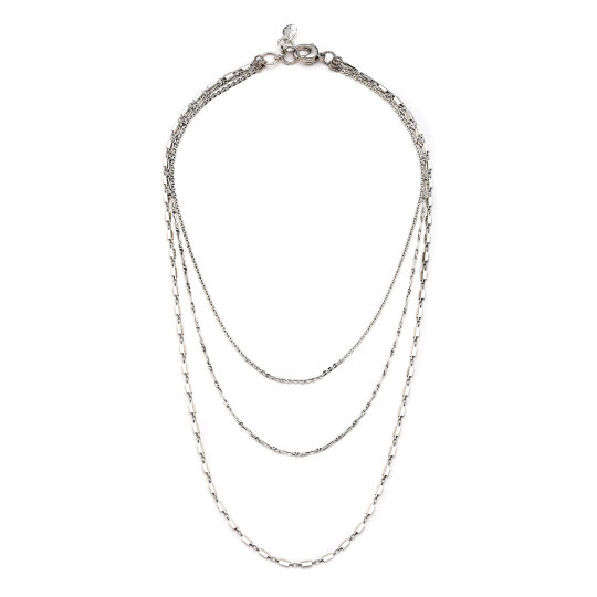 Chains Gümüş Kaplama Zincir Kolye - (1)