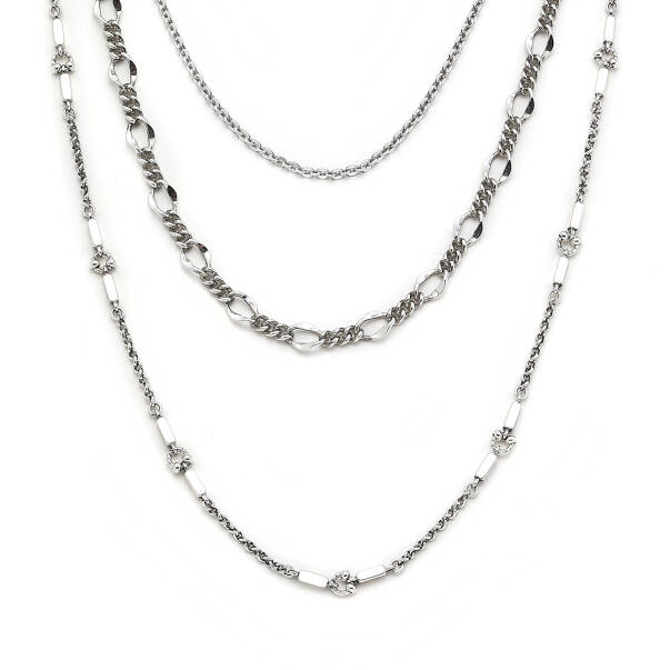 Chains Silver Plated Necklace - 2