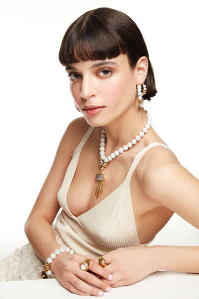 Charlene Püskül Charm Doğal Taş Kolye - 4