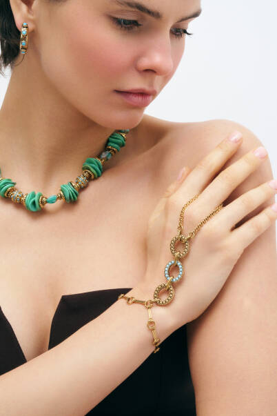 Charm Turkuaz, Amazonit Doğal Taş Kolye - 5