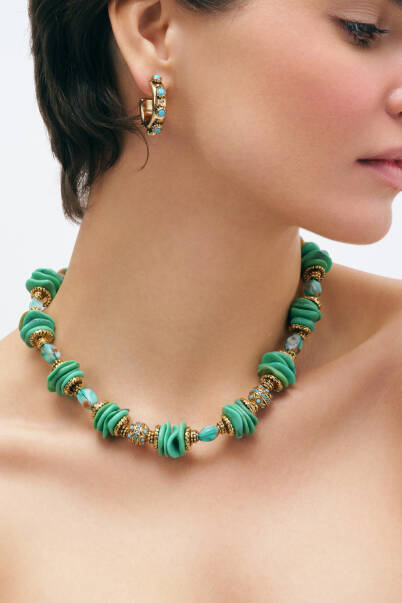 Charm Turquoise, Amazonite Natural Stone Necklace - 4
