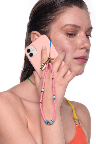 Charming Pembe İp Telefon Aksesuarı - 3