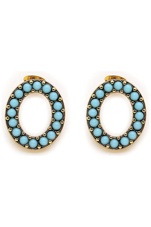 Circled Around Gold Plated Pinned Earrings 