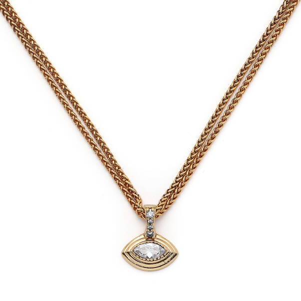 Clear Sight Eye Charm Gold Plated Chain Necklace - 3