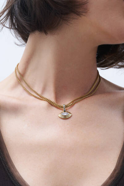 Clear Sight Eye Charm Gold Plated Chain Necklace - 2